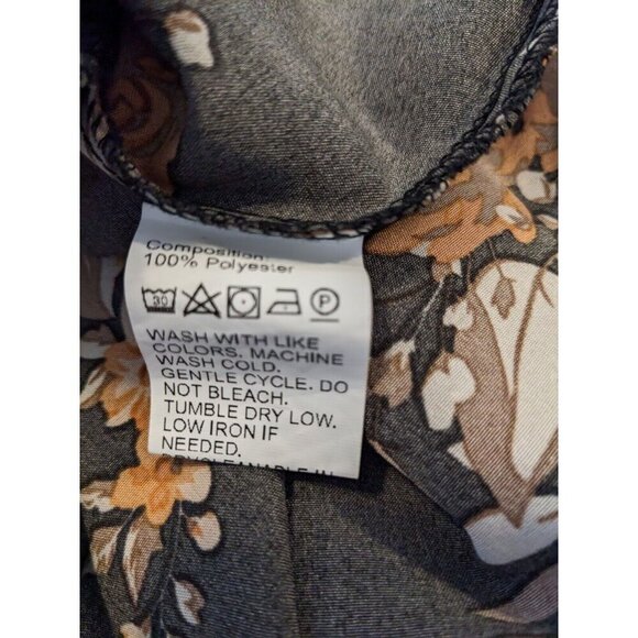 Fairy Goth Top Womens Plus 2XL Black Brown Floral Cottage Y2K Bell Long Sleeve - Picture 9 of 9